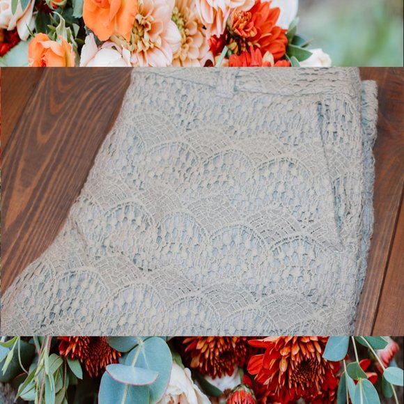 LOFT Mint Green lined Lace Shorts – Size 8 - Picture 3 of 5